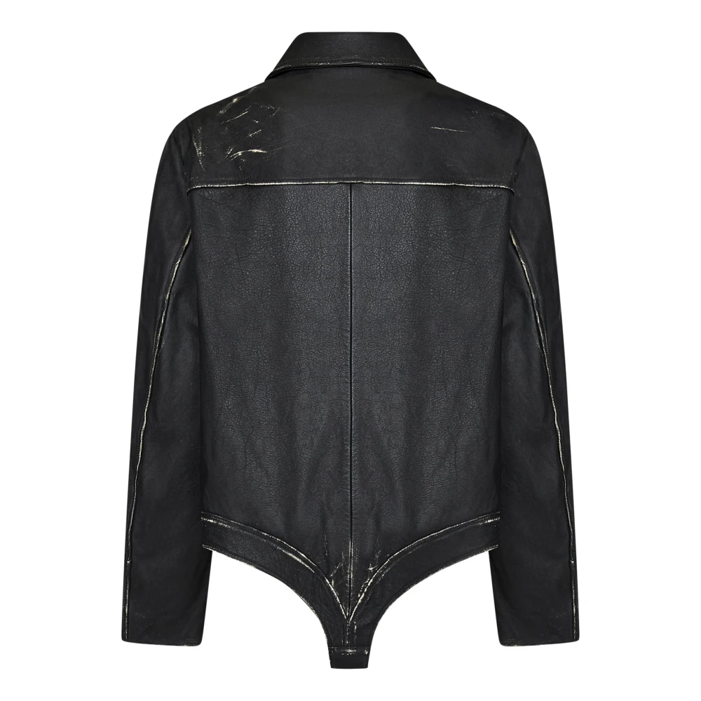 Coperni Zwarte leren jas vintage stijl Black Dames