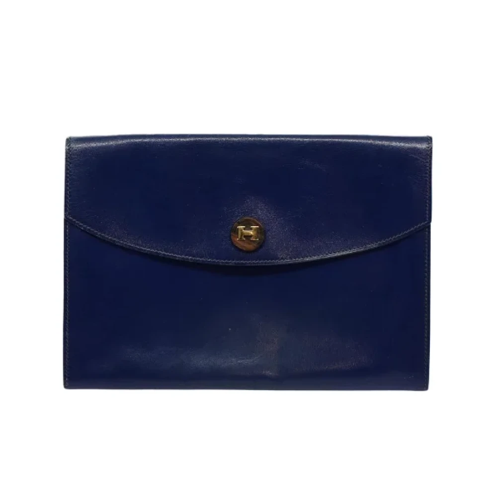 Hermès Vintage Pre-owned Leather hermes-bags Blue Dames