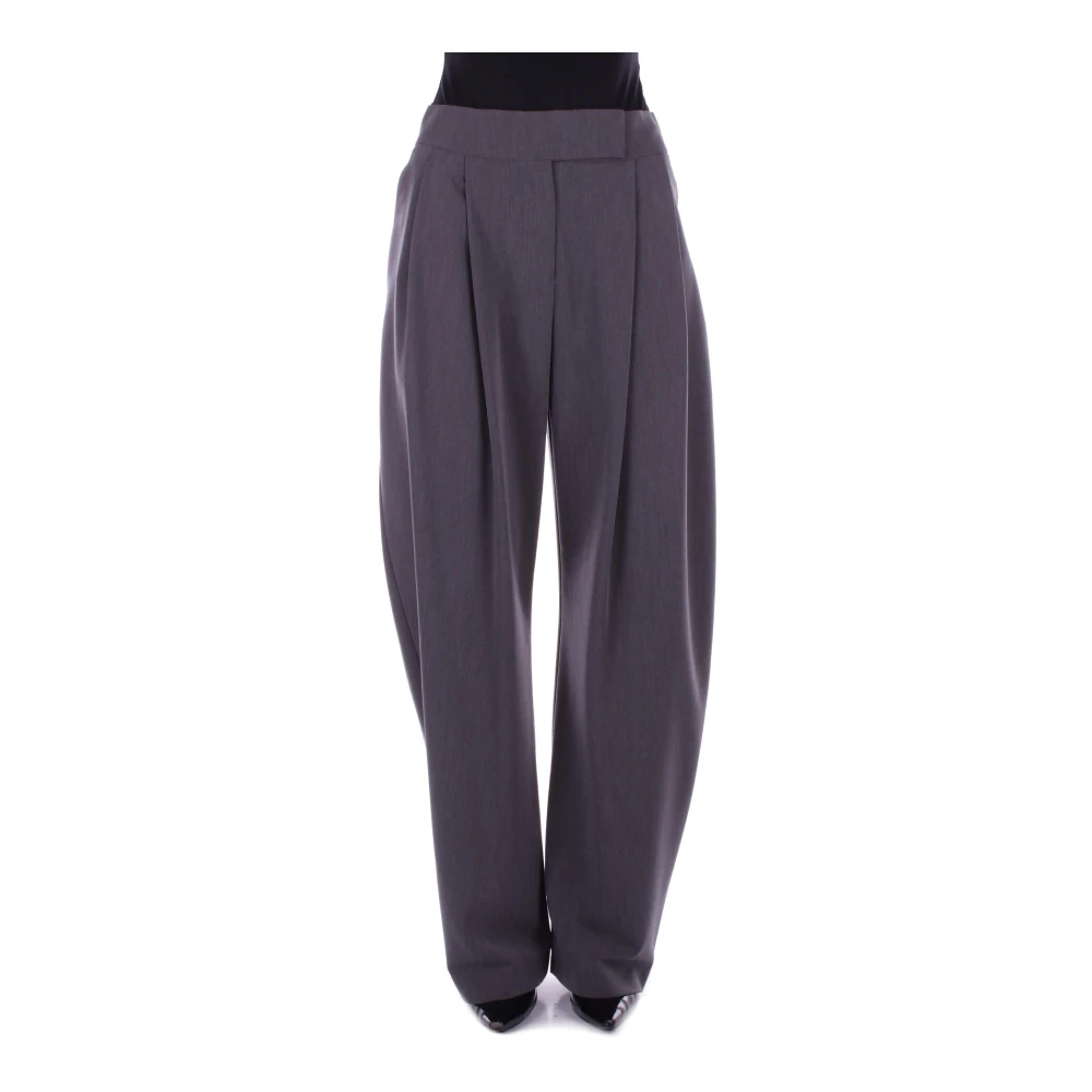 Pinko Grijze Wijde Broek met Ritssluiting Gray Dames