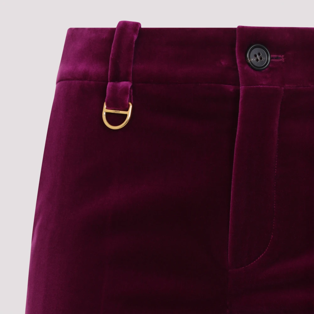 Chloé Roze Paarse Stijlvolle Katoenen Broek Purple Dames