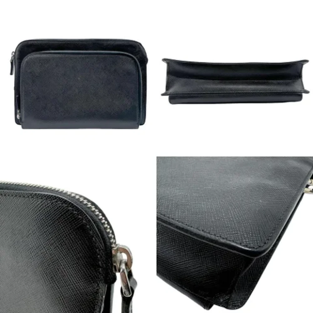 Prada Vintage Pre-owned Leather prada-bags Black Heren