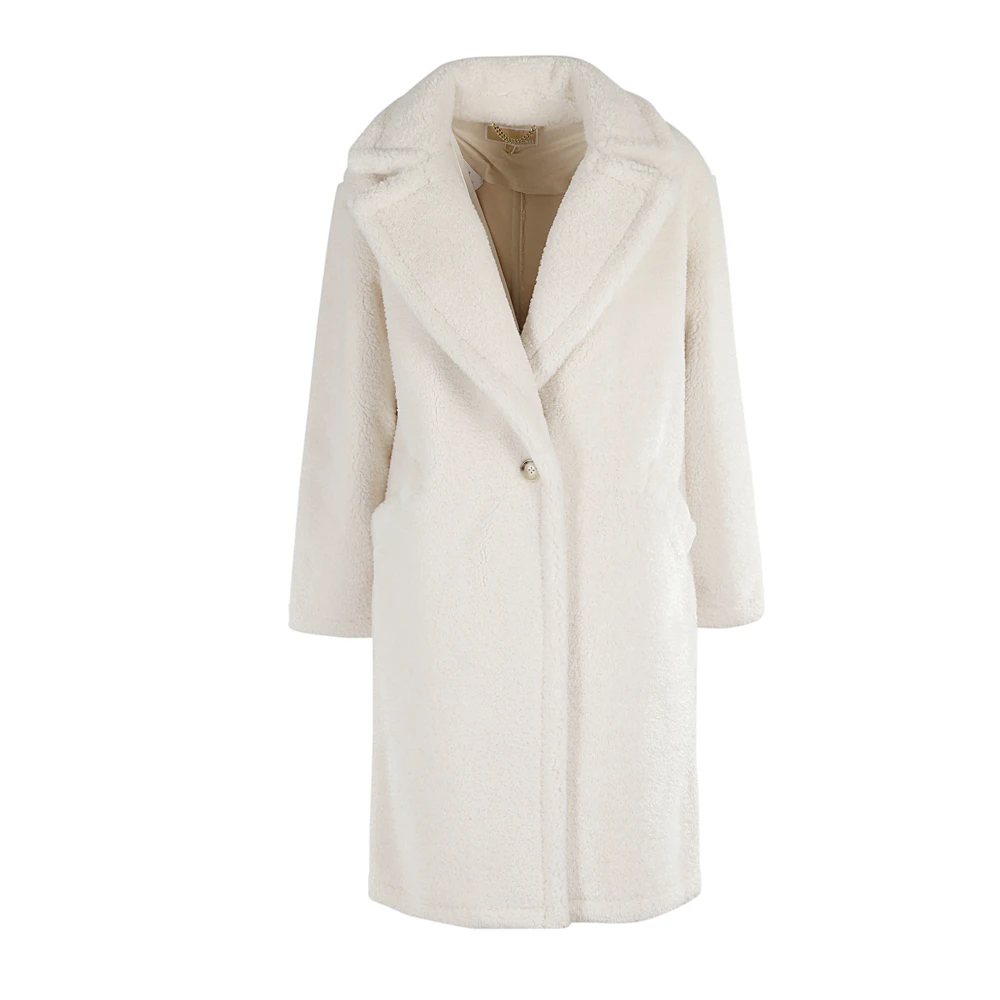 Michael Kors Teddy Shearling Coat White Dames