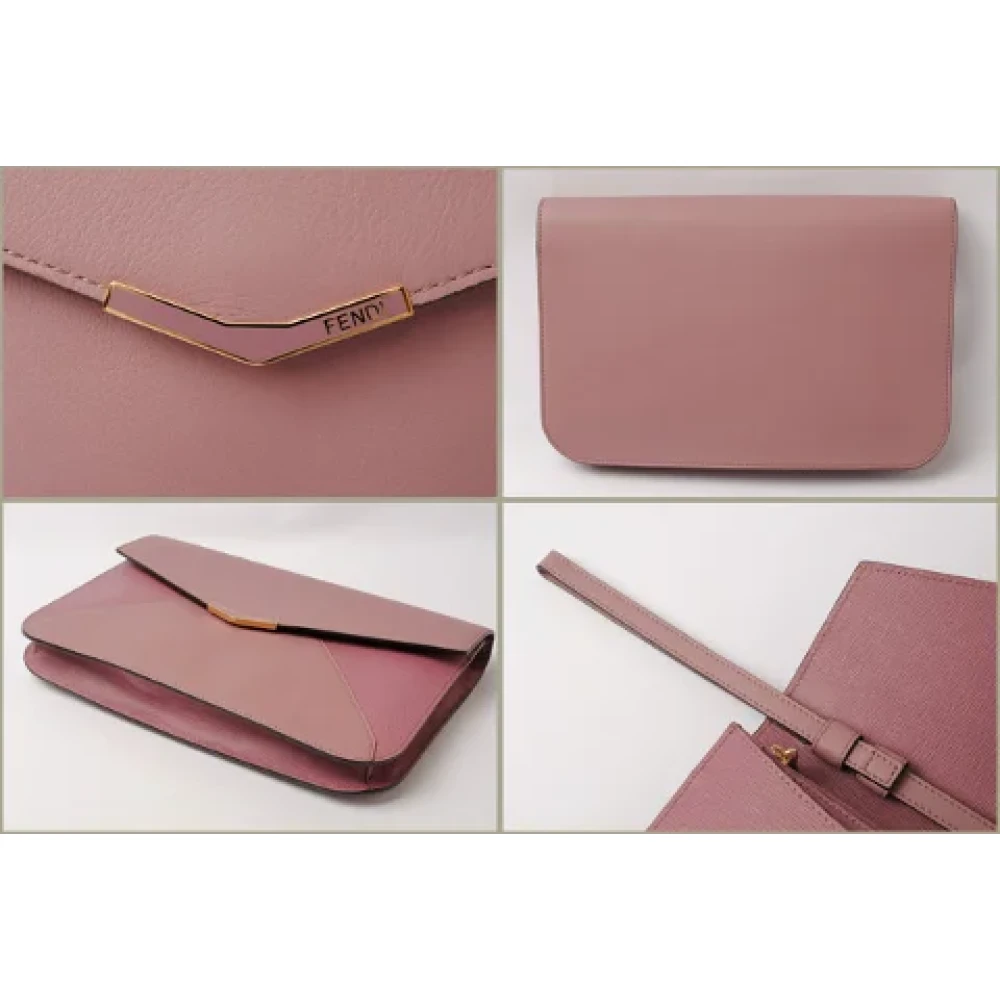 Fendi Vintage Pre-owned Leather shoulder-bags Purple Dames