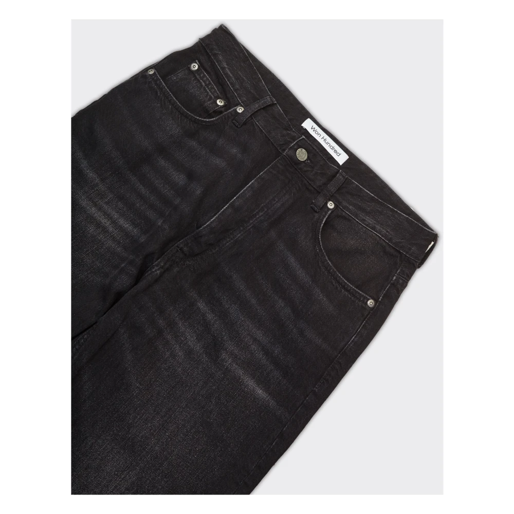 Won Hundred Coated Denim Unisex Jeans in Zwart Black Heren