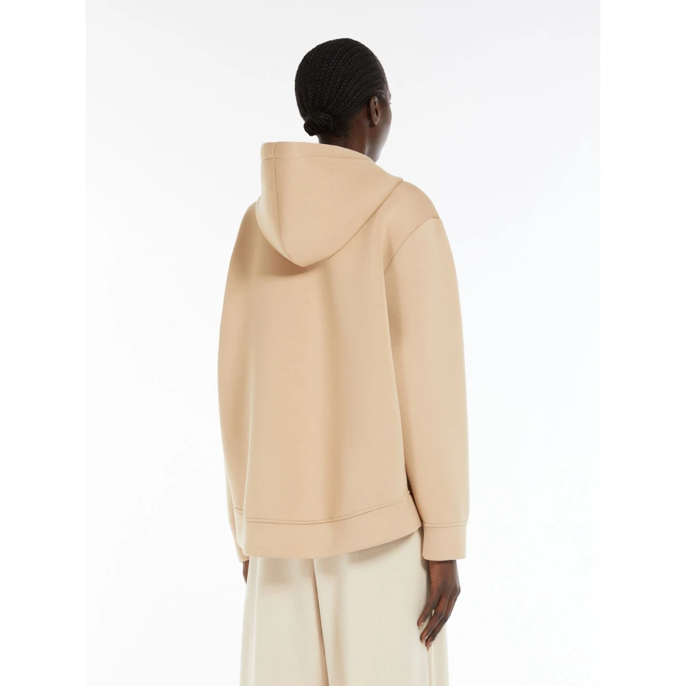 Max Mara Weekend Oversized Hoodie in Zacht Jersey Beige Dames