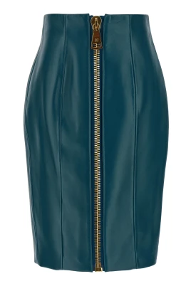 Zipped Lambskin Skirt