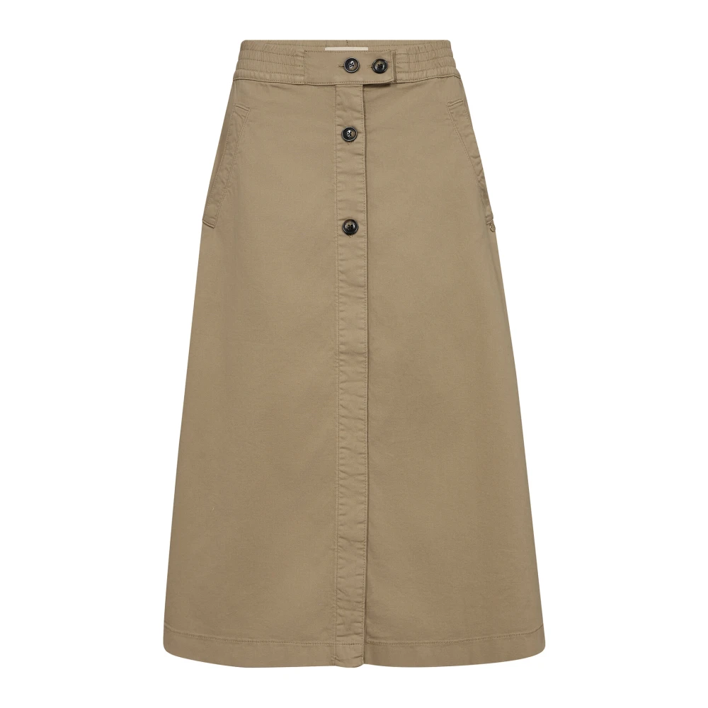 MOS MOSH A-lijn Midi Rok Sesame Beige Dames