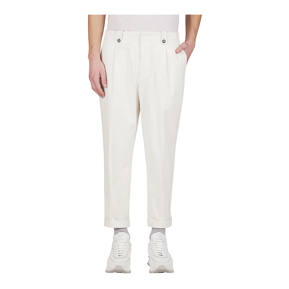 Eleventy Cashmere Katoen Regular Fit Broek White Heren