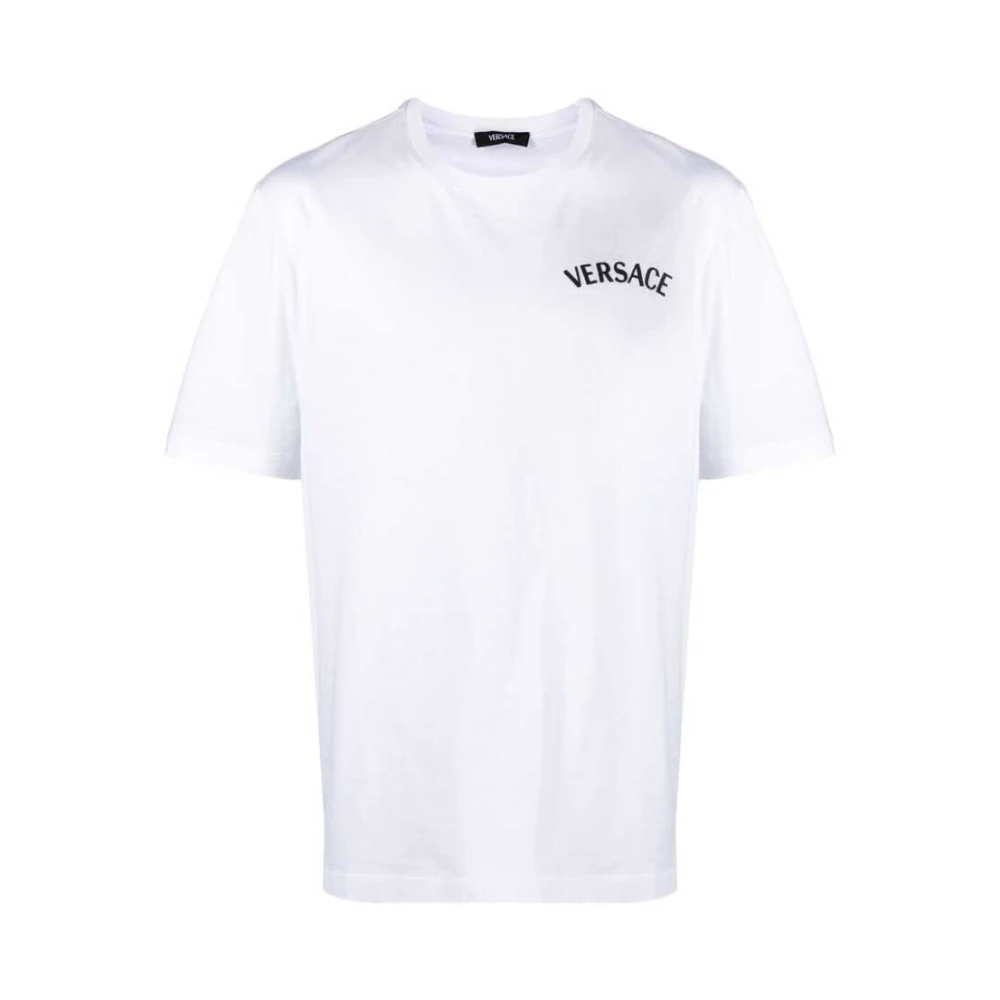 Versace Milano Stamp Geborduurd T-shirt White Heren