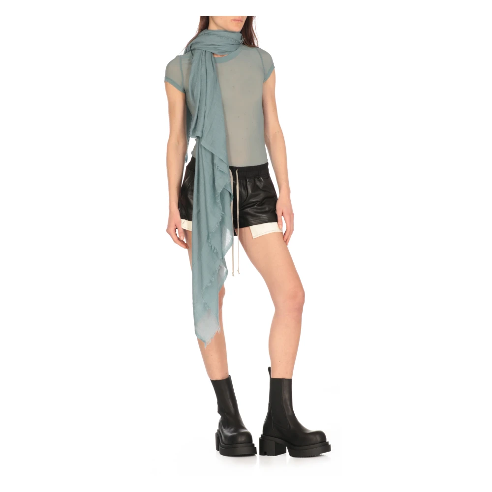 Rick Owens Lichtblauwe Cashmere Zijden Sjaal Blue Dames