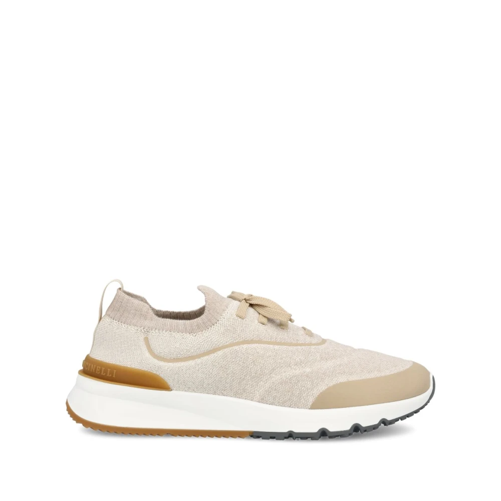 Brunello Cucinelli Men's Beige Sneakers, 12 Uk, Trainers