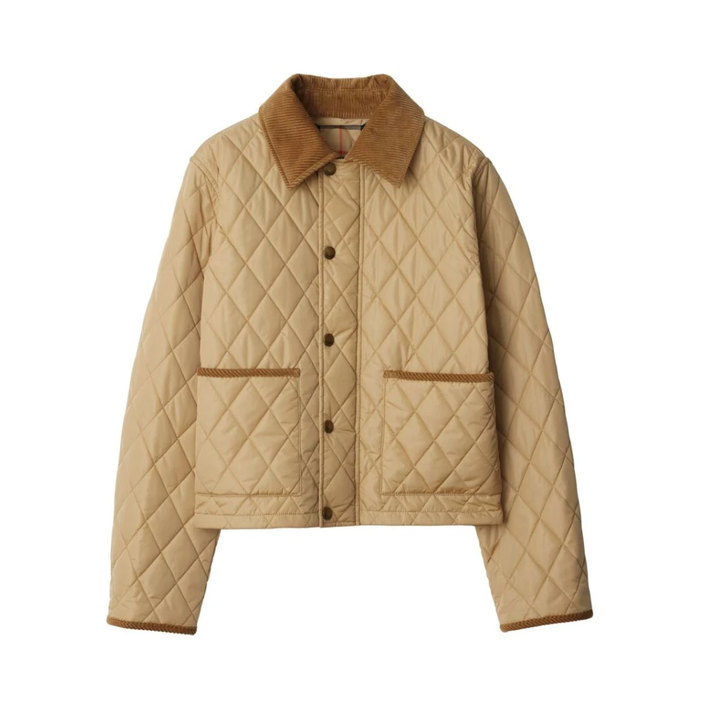 Burberry Beige Gewatteerde Buitenkleding Jas Beige Dames