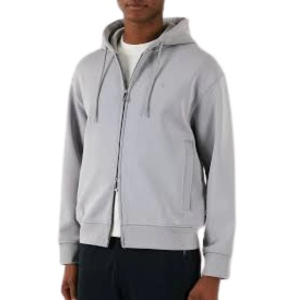 Emporio Armani Grijze Hoodie met Rits Gray Heren