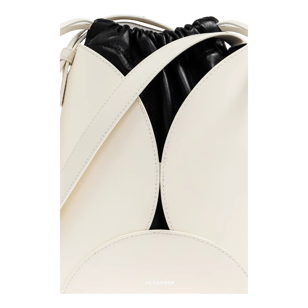 Jil Sander Curve Crossbody Tas Beige Dames