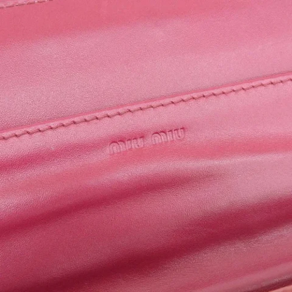 Miu Pre-owned Leather wallets Purple Dames