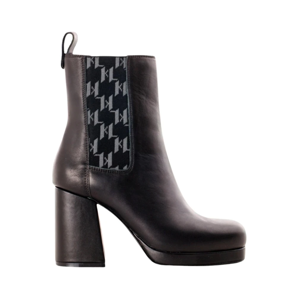 Karl Lagerfeld Platform Chelsea boots med monogramtryck Brown, Dam