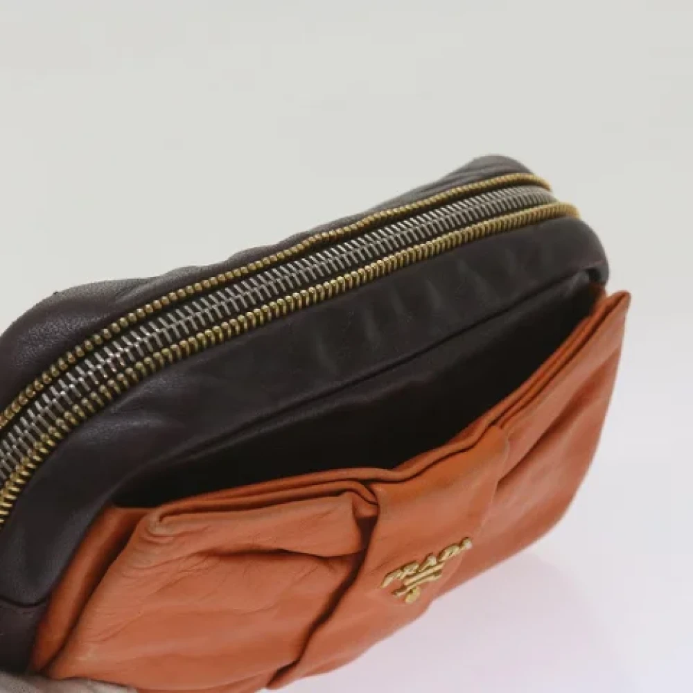 Prada Vintage Pre-owned Leather prada-bags Orange Dames