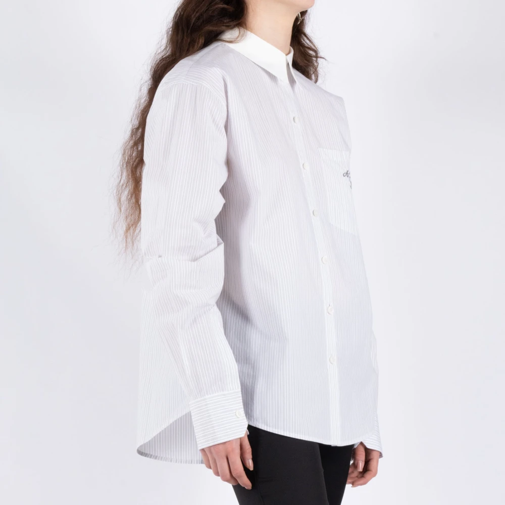 Acne Studios Gestreept Overhemd White Dames