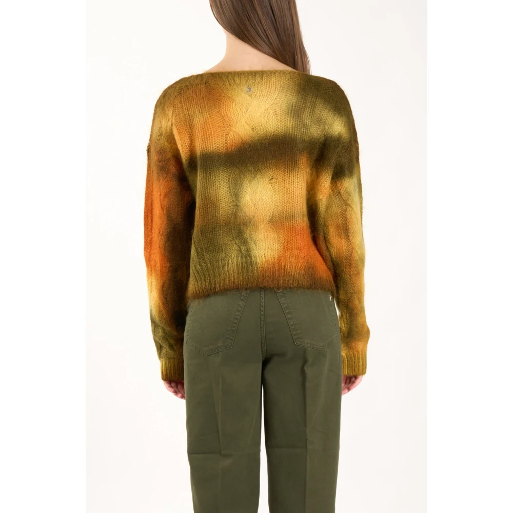 Dondup Mohair Cropped Trui met Vlechtdetail Multicolor Dames