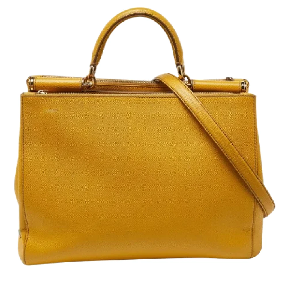 Dolce & Gabbana Pre-owned Leather handbags Yellow Dames