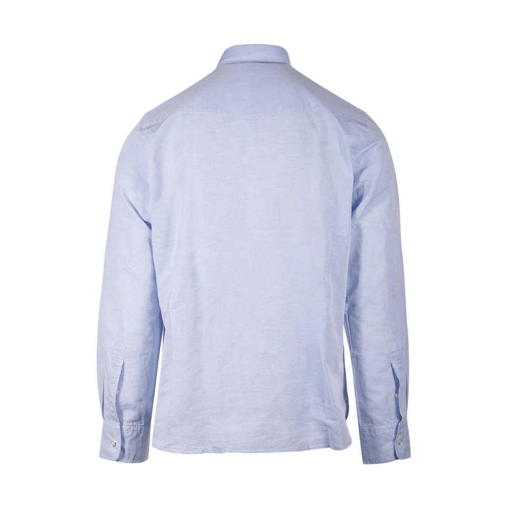Officine Générale Blauwe Giacomo Shirt Blue Heren