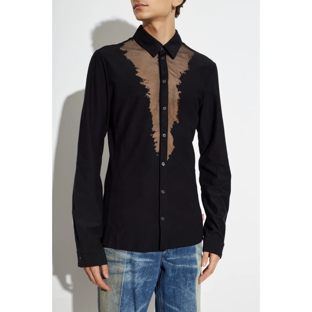 Diesel Shirt met logo S-Sun-Plain Black Heren