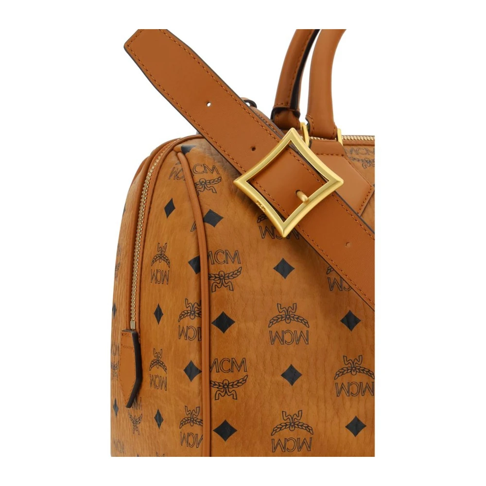 MCM Monogram Rits Handtas met Handvatten Brown Dames