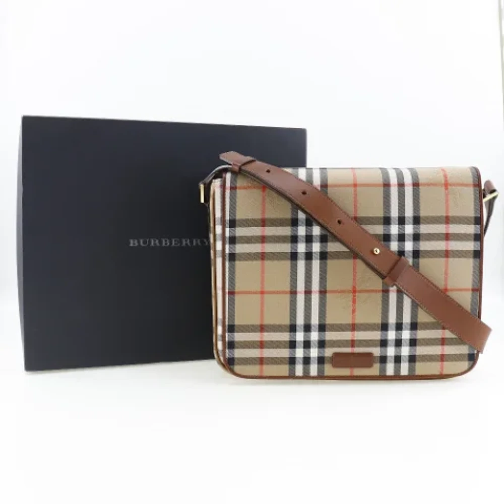Burberry Vintage Pre-owned Canvas shoulder-bags Beige Dames