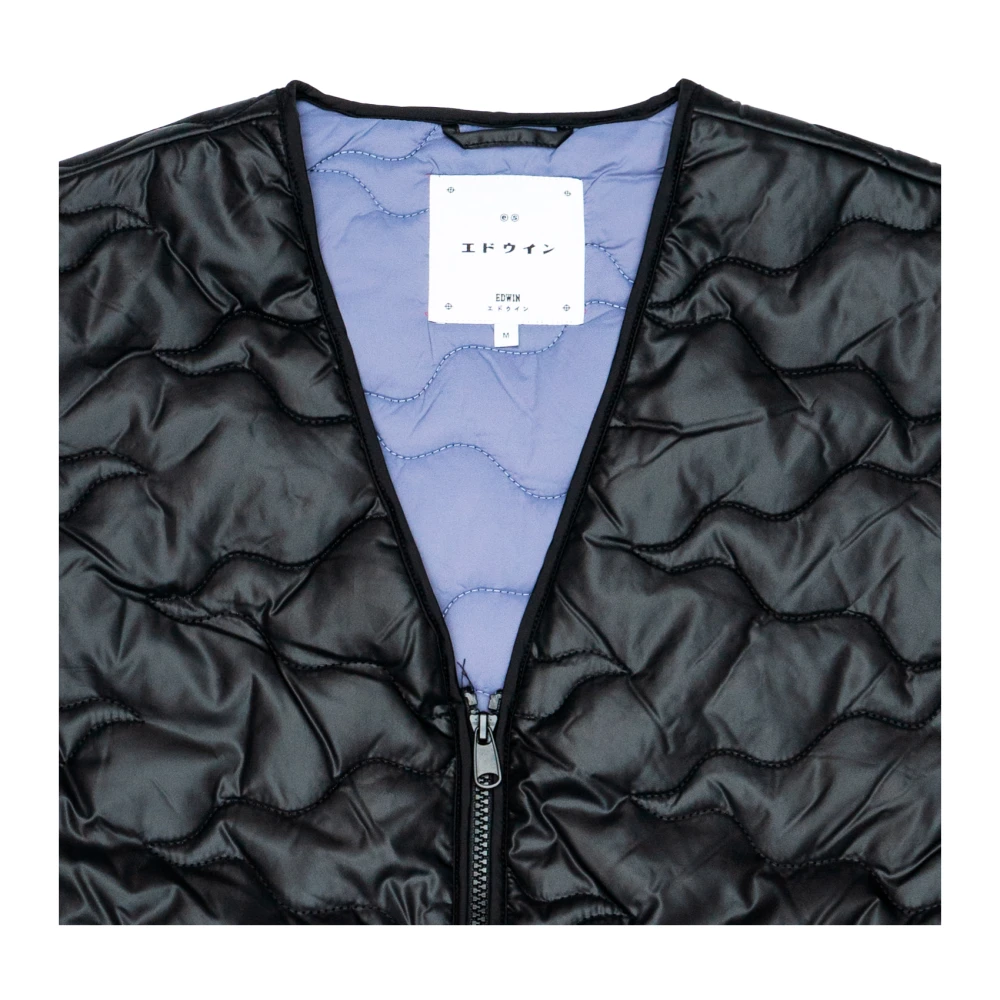 Edwin Gewatteerd Mouwloos Jack Polyester Black Heren