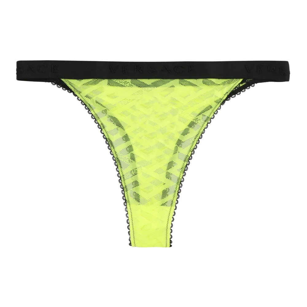 Versace Kanten Slip met Elastische Tailleband Green Dames