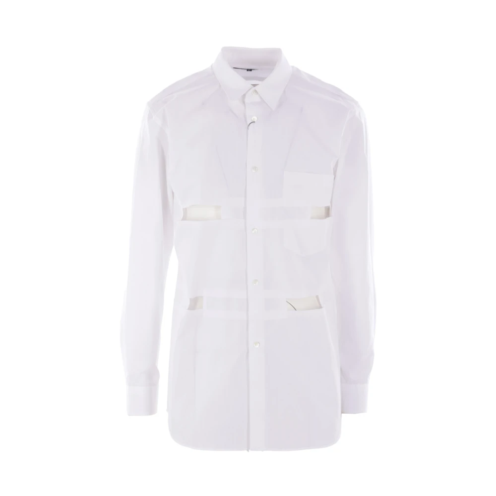 Comme des Garçons Witte Poplin Overhemd met Cut-Out White Heren