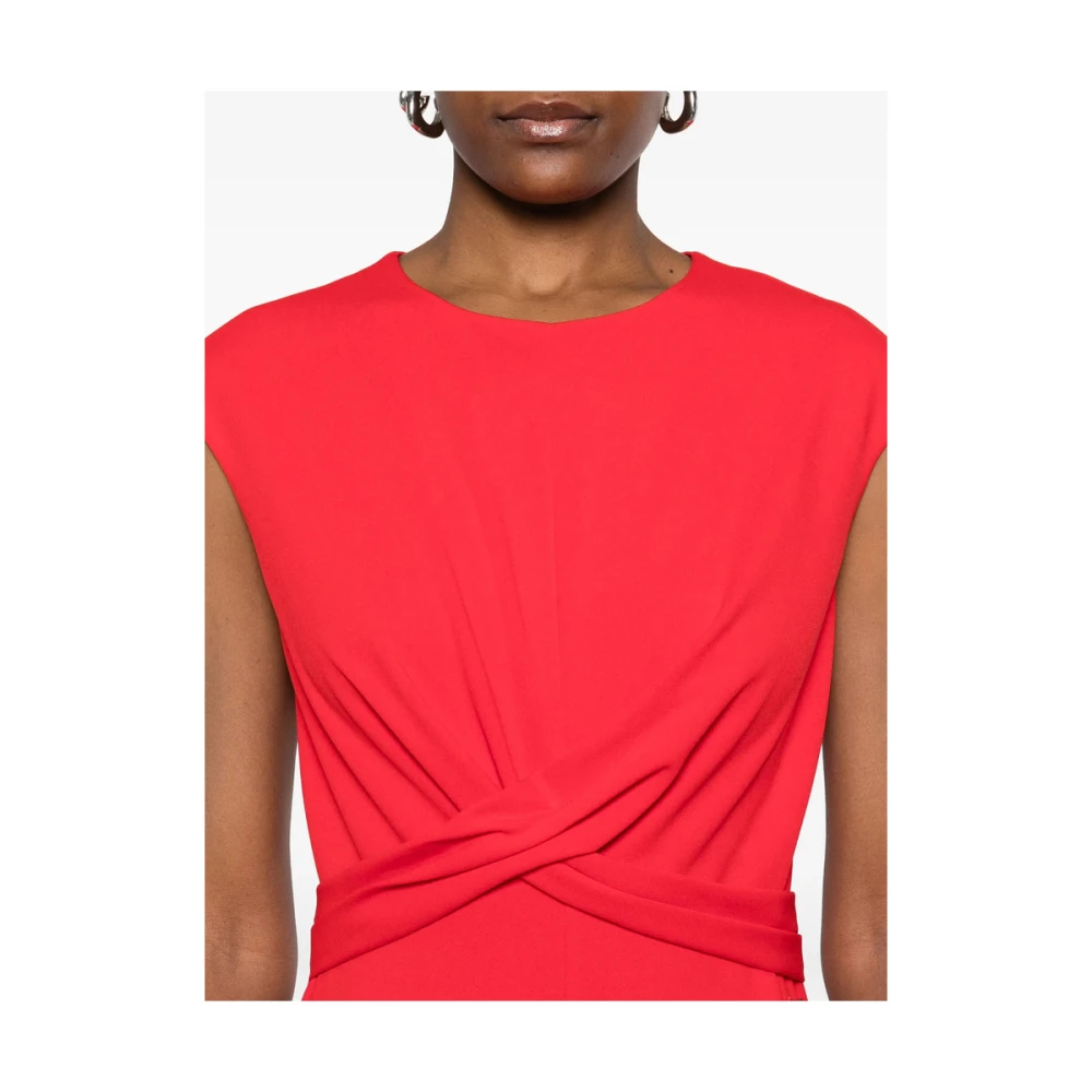 Calvin Klein Karmijnrode Mouwloze Jumpsuit met Achterrits Red Dames