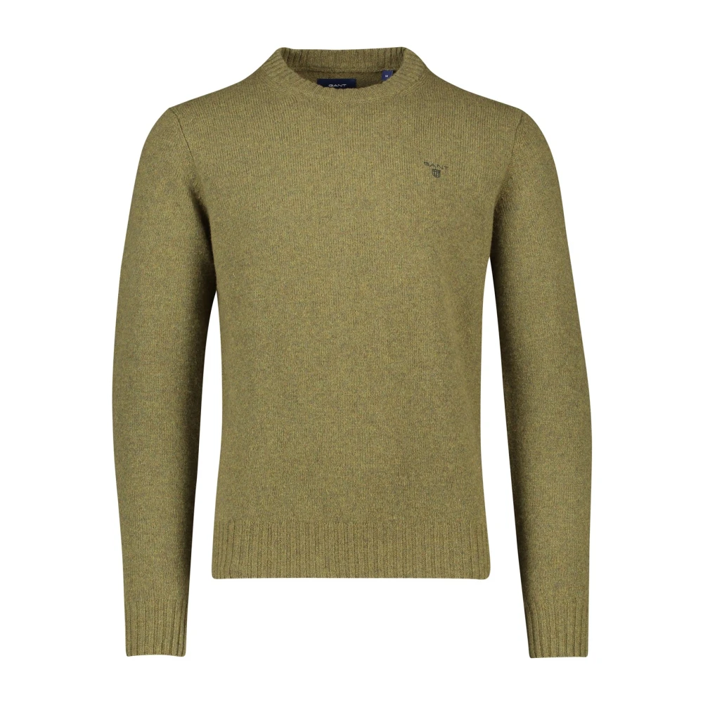 Gant Groene Trui met Ronde Hals Green Heren