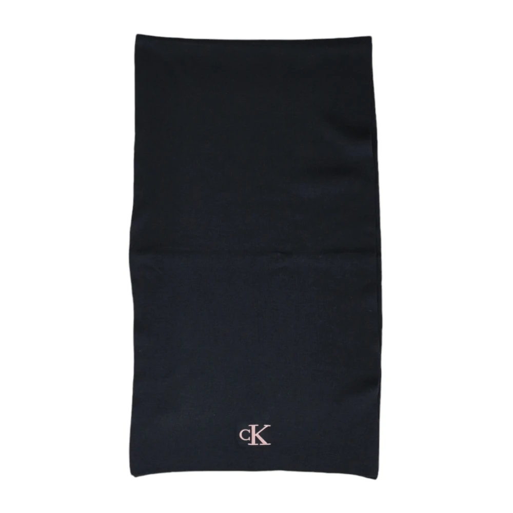 Calvin Klein Zwarte Dames Sjaal Elegant Herfst Winter Accessoire Black Dames