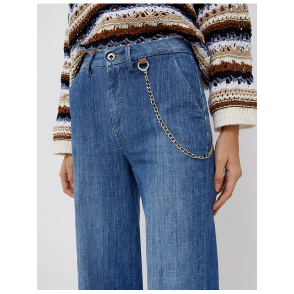 Liu Jo Hoge taille New Flare Denim Jeans Blue Dames
