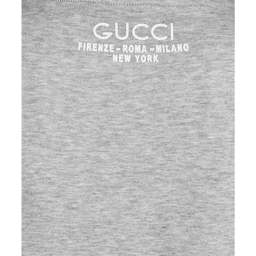 Gucci Geribbelde T-shirt met V-hals van katoen Gray Heren