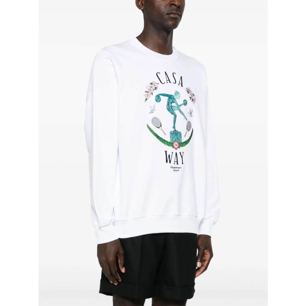 Casablanca Marmeren Beeld Geborduurde Sweater White Heren