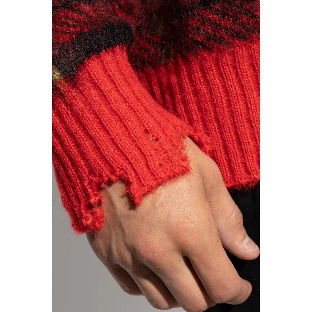 alexander mcqueen Trui met ruitpatroon Red Heren