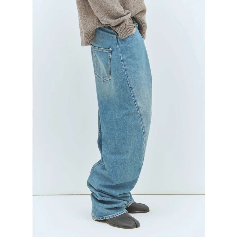 Maison Margiela Verstelbare Diagonale Naad Jeans Blue Heren