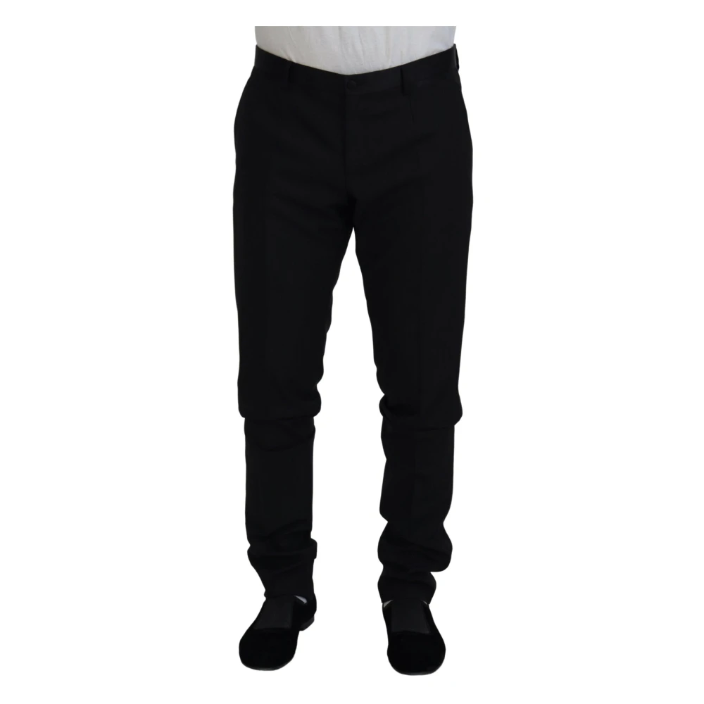 Dolce & Gabbana Zwarte wollen chino jurkbroek Black Heren