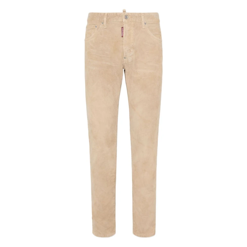Dsquared2 Men's Beige Slim-Fit Trousers, M, Stylish Trousers For