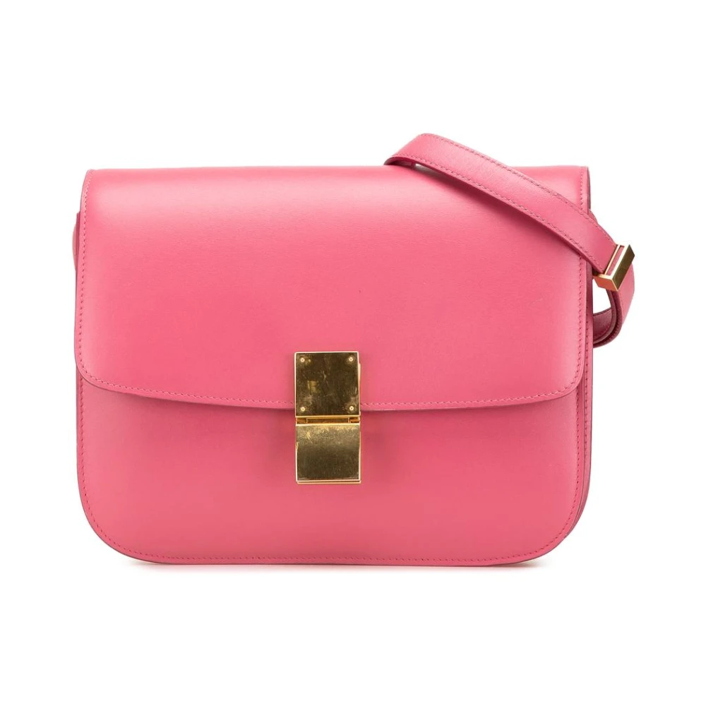Celine Vintage Women's Pink Vintage Cross Body Bags, One Size, Pre-Owned Celine Leather Crossbody Bag