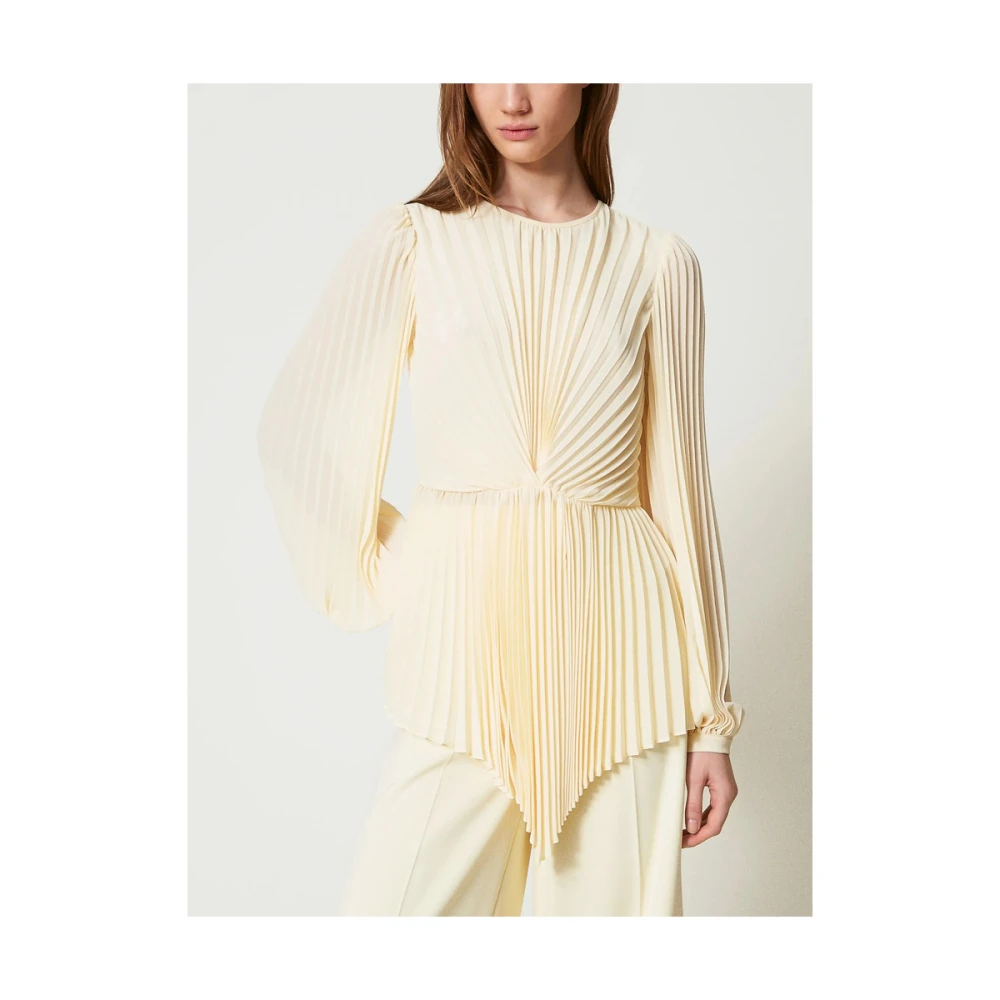 Twinset Gele Pofmouw Asymmetrische Hemd Yellow Dames