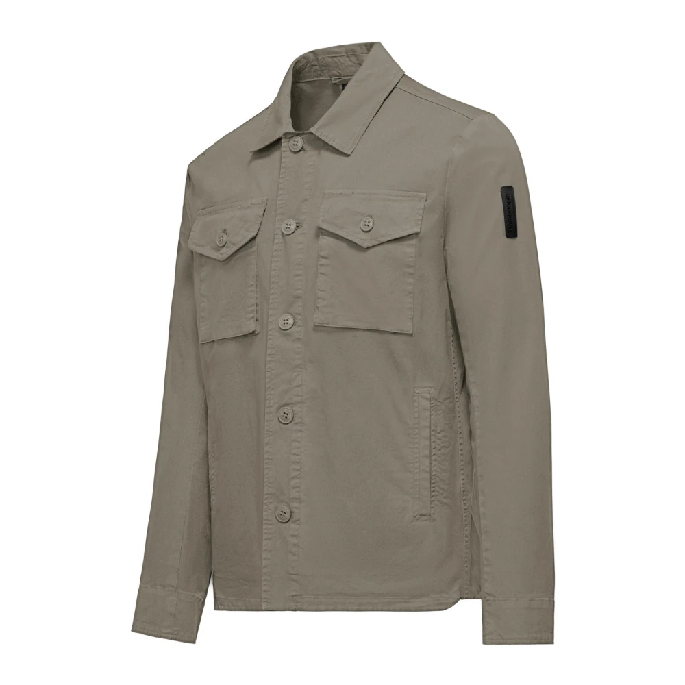 BomBoogie Multi-Pocket Katoen Poplin Overshirt Blue Heren