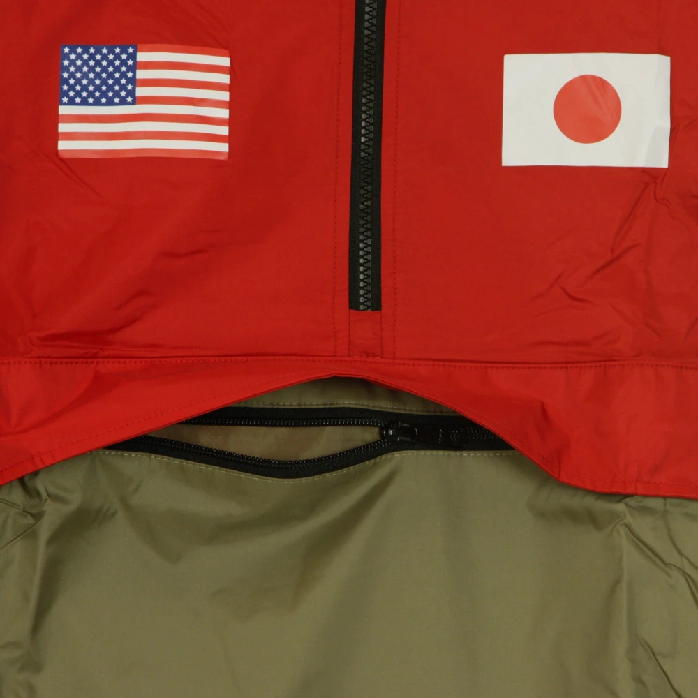 HUF Flags Anorak Jas Cyber Rood Multicolor Heren