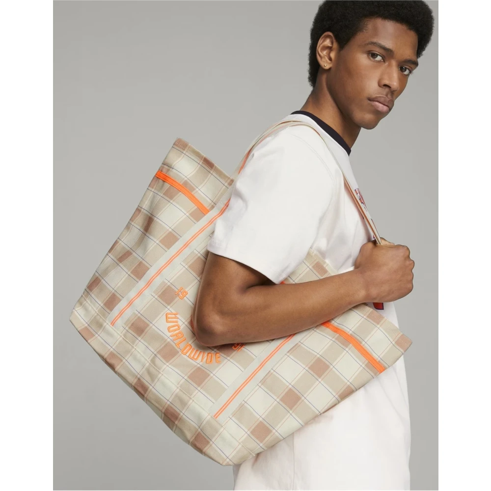 Puma Oversized Logo Tote Bag Beige Heren