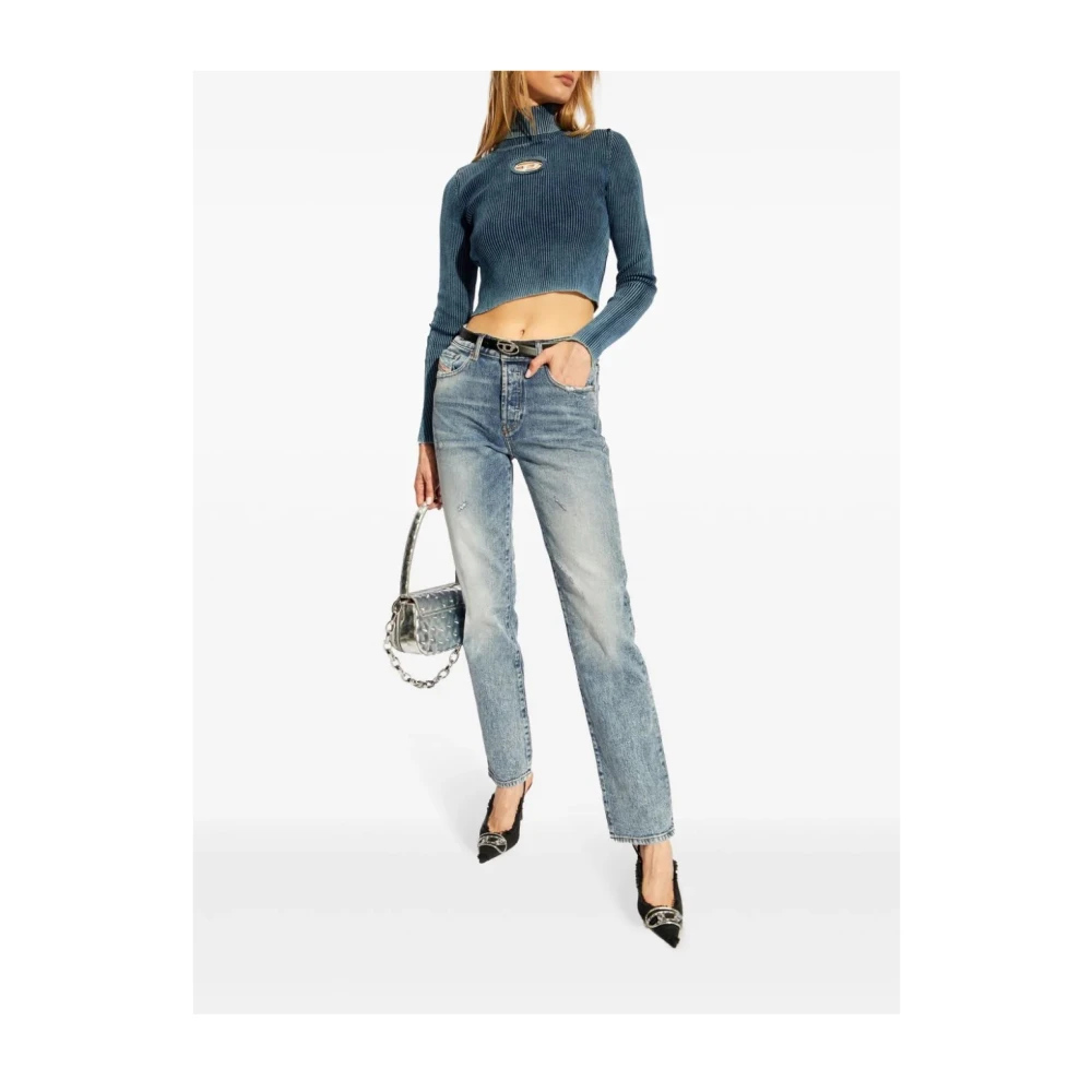 Diesel Chique Beige Gebreide Trui Blue Dames