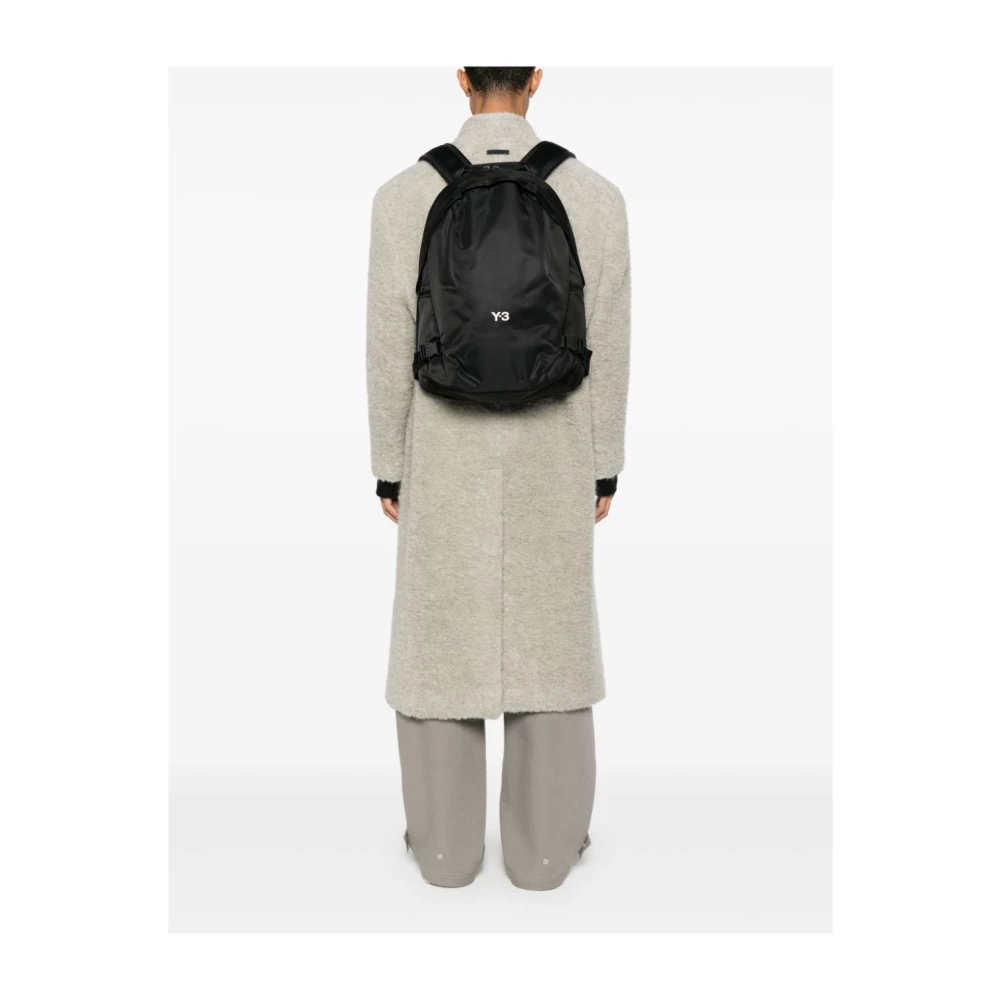 Y-3 Zwarte Schoudertas met Logoprint Black Heren