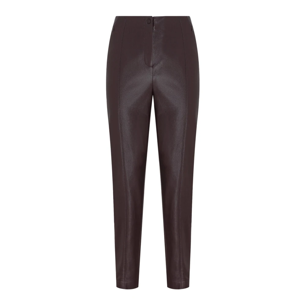 PATRIZIA PEPE Bordeaux Leren Skinny Broek Purple Dames