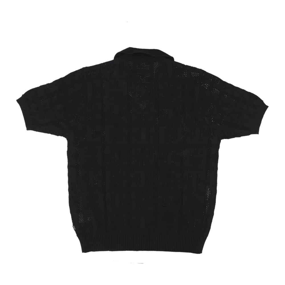 HUF Monogram Jacquard Zip Polo Sweater Black Heren